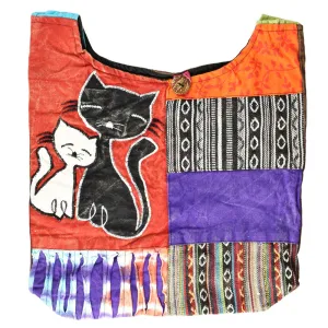 ThreadHeads Kitten Couple Patchwork Sling Bag