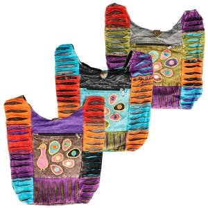 Threadheads Razor Cut Patchwork Peacock Shoulder Bag