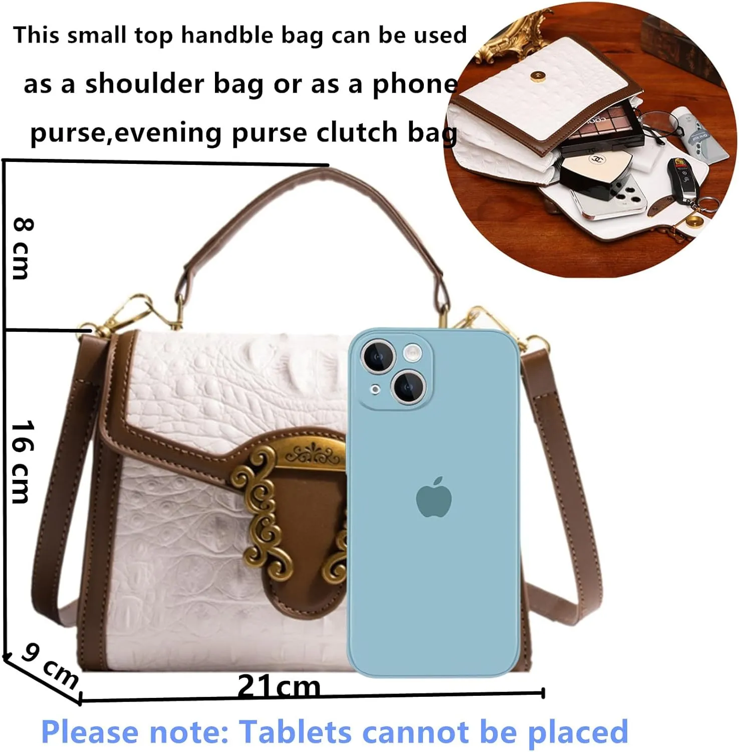 Top handle Satchel bags Shoulder Crossbody Purse Retro Crocodile Hobo Handbag Cluth Purse for Women