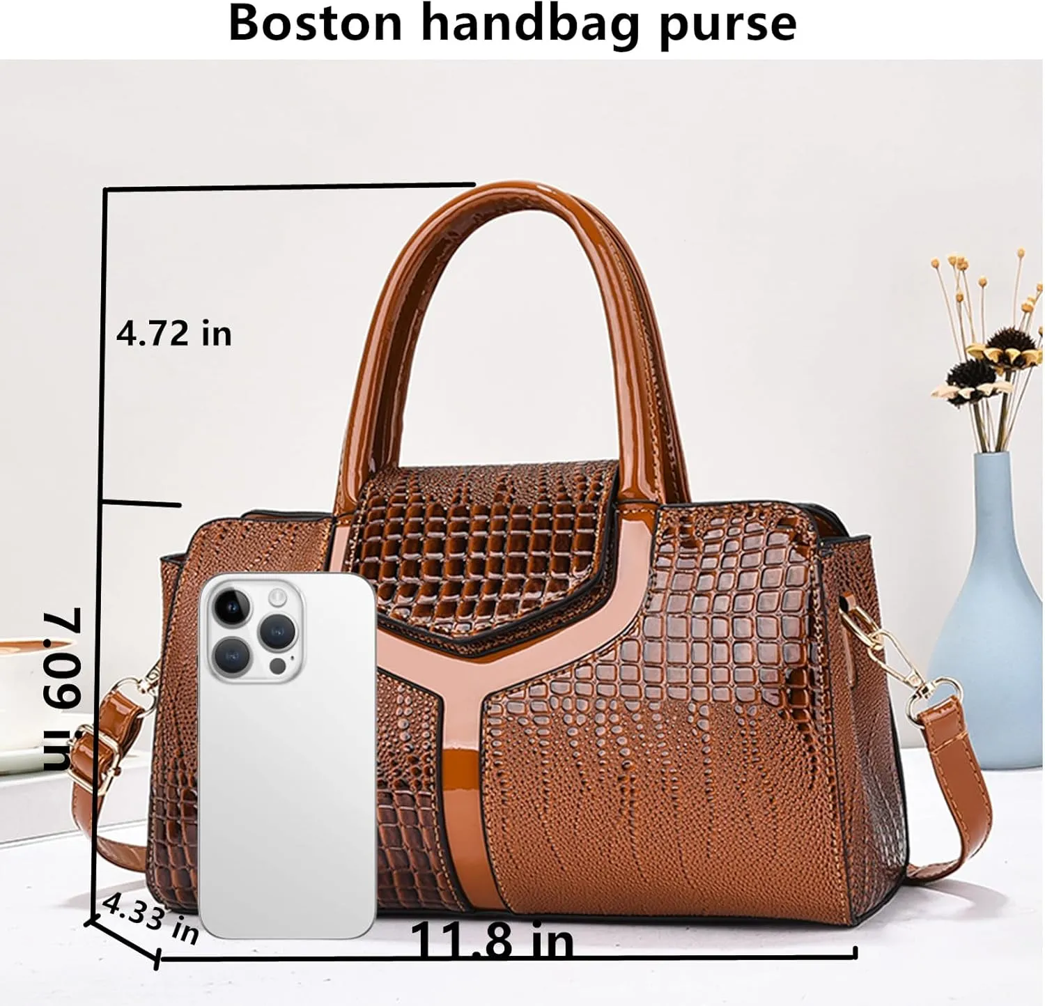 Top handle Satchel bags Shoulder Crossbody Purse Retro Crocodile Hobo Handbag Cluth Purse for Women