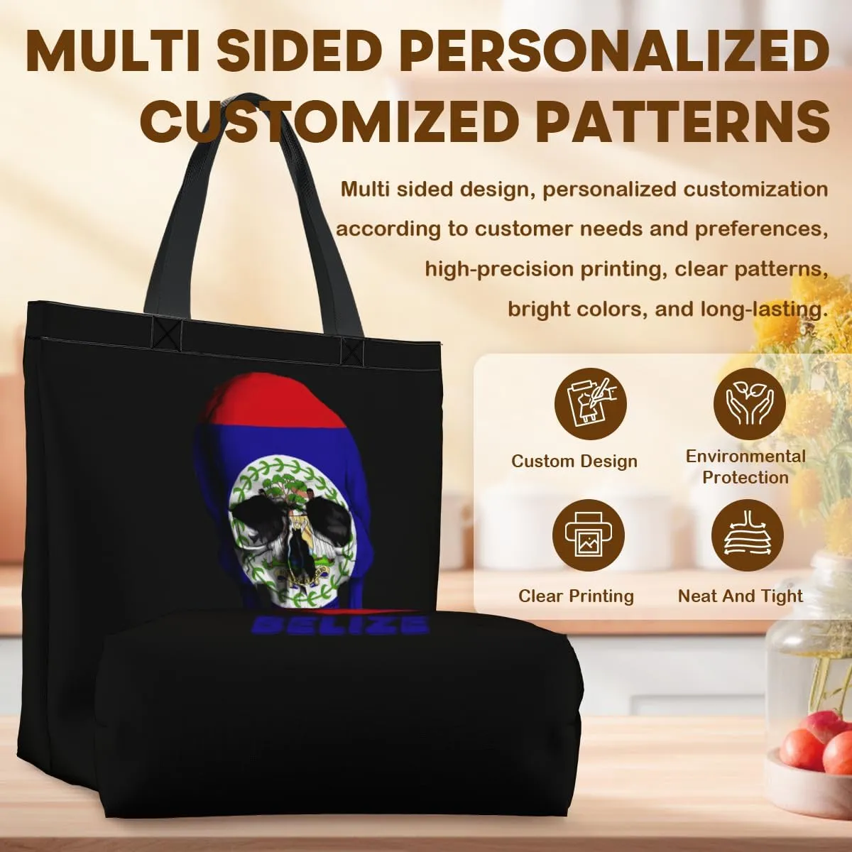 Tote Bag for Women Men Large Reusable Beach Shoulder Bags With Zipper for Gym Shopping Travel Gifts Yoga