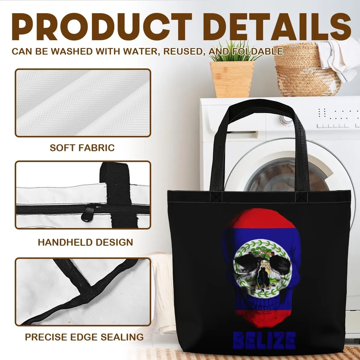 Tote Bag for Women Men Large Reusable Beach Shoulder Bags With Zipper for Gym Shopping Travel Gifts Yoga