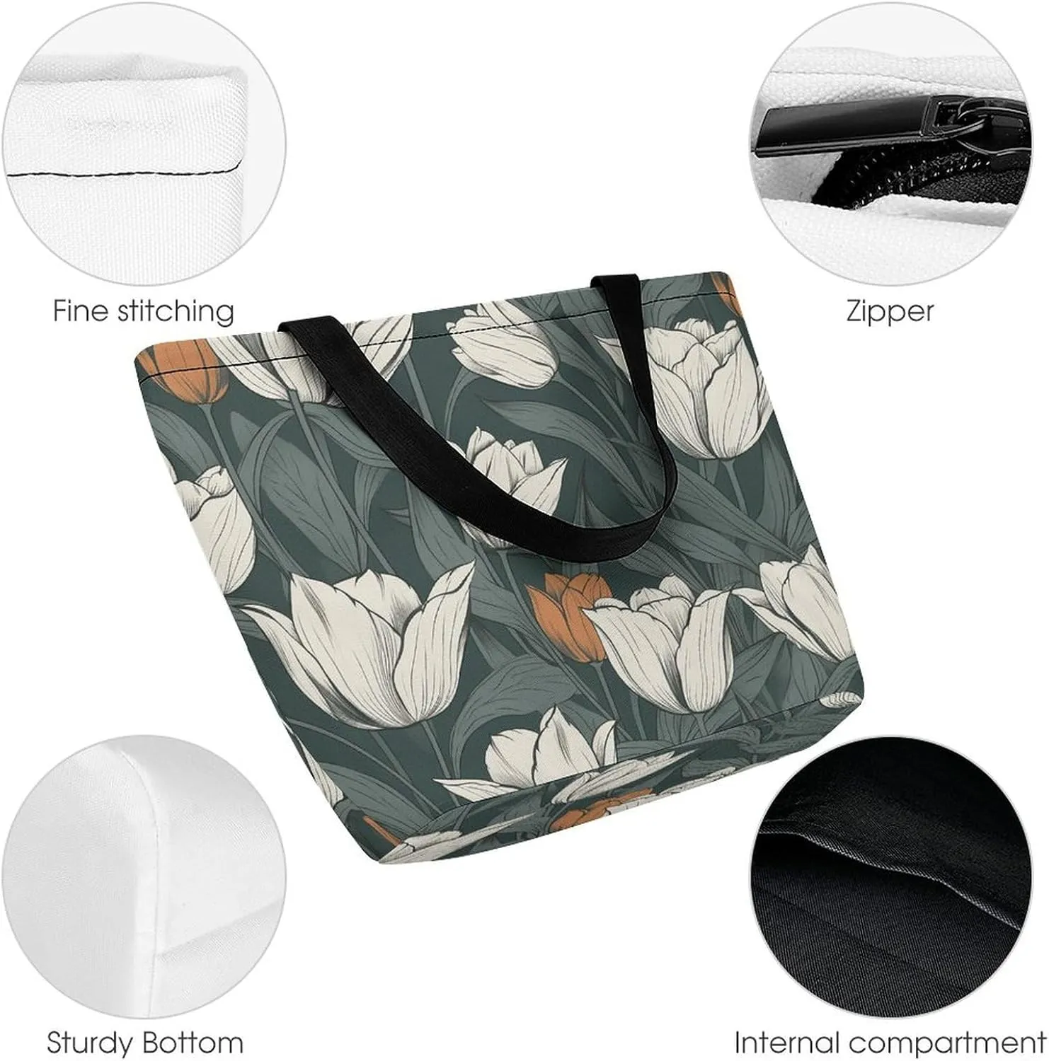 Tote Bag Reusable Grocery Bag Foldable Shopping Bag Extra Large Shoulder Bag Wavy Style Lines Tote Bag for Travel