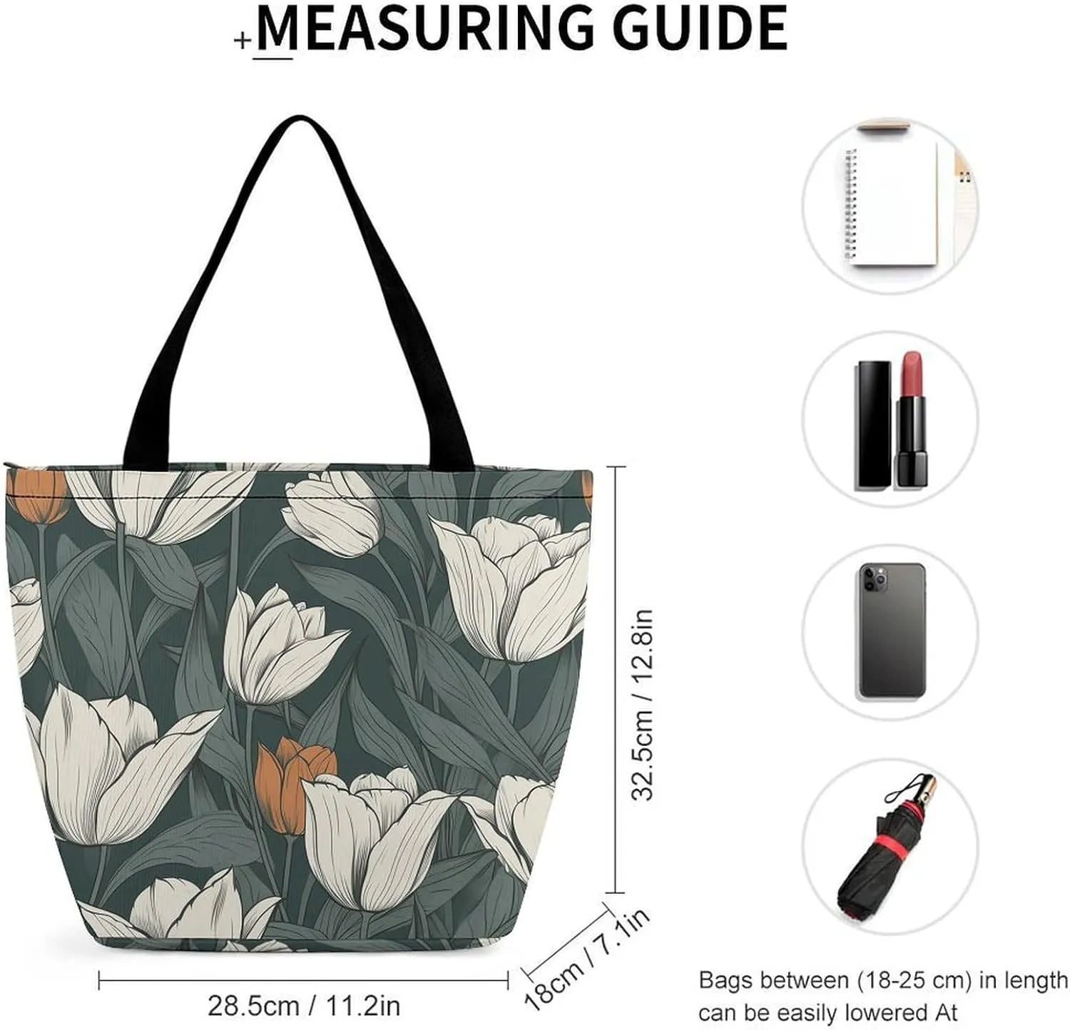 Tote Bag Reusable Grocery Bag Foldable Shopping Bag Extra Large Shoulder Bag Wavy Style Lines Tote Bag for Travel