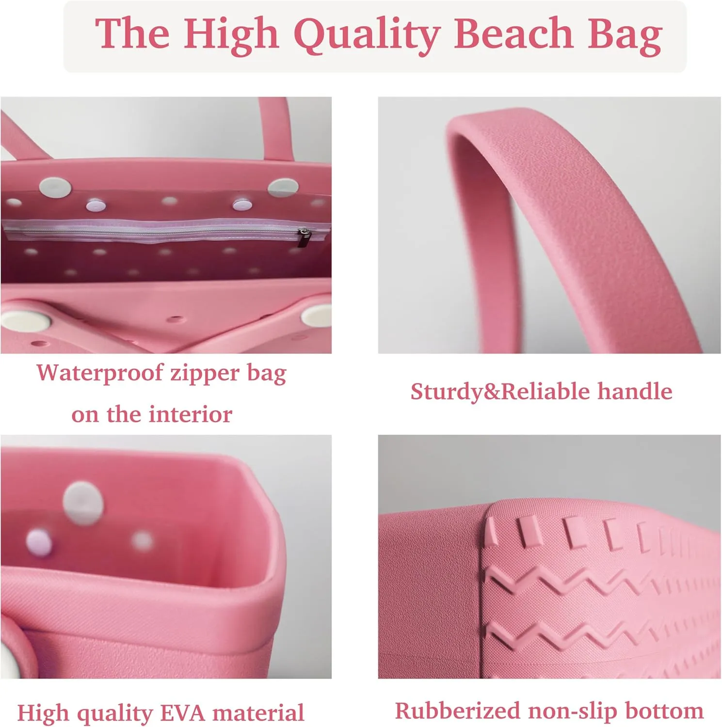 Tote Bag Rubber Beach Bag, Travel Tote Bag waterproof sandproof,Waterproof Zipper Inner Bag,Travel Bags