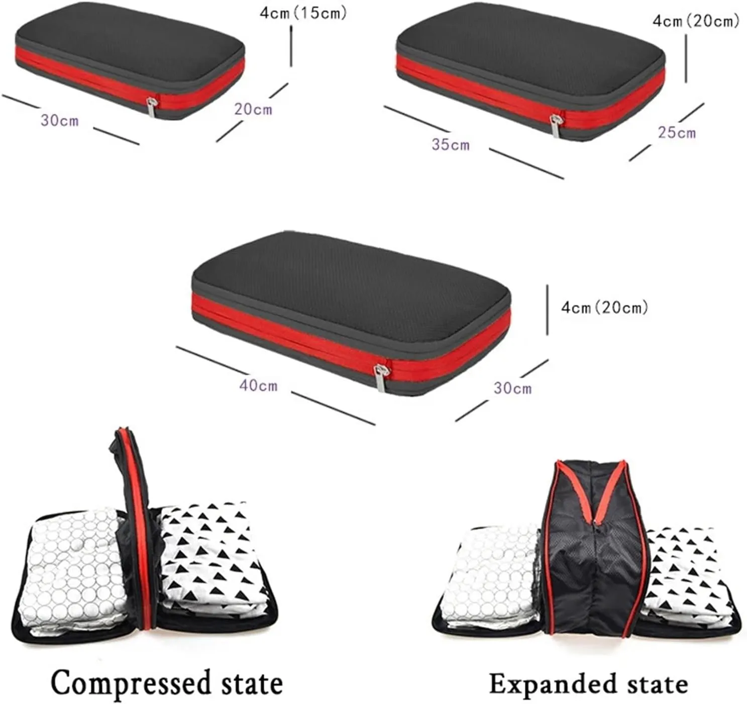 Travel Compression Packing Box with Shoe Bag Portable Folding Organizer Best travel must haves(Blue flower)