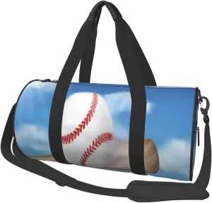 Travel Duffle Bag for Men Women, Baseball Bat Hitting Ball Duffle Bags for Sport Gym Overnight Luggage