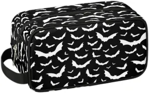 Travel Toiletry Bag for Boys Men, Waterproof Hanging Dopp Kit for Women, Shaving Bag with Large Capacity for Travel,Sports Shower (Halloween Goth Bat)