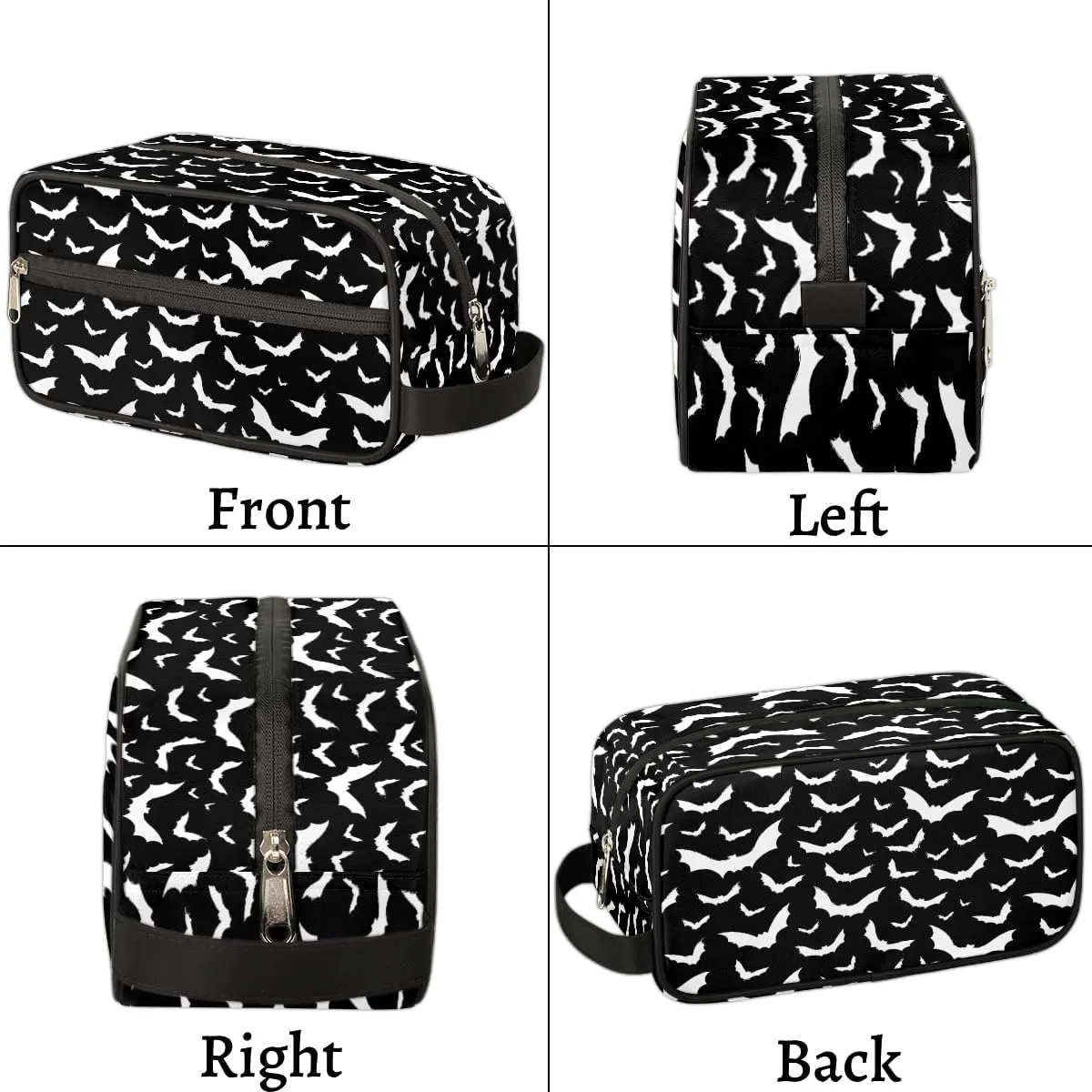 Travel Toiletry Bag for Boys Men, Waterproof Hanging Dopp Kit for Women, Shaving Bag with Large Capacity for Travel,Sports Shower (Halloween Goth Bat)