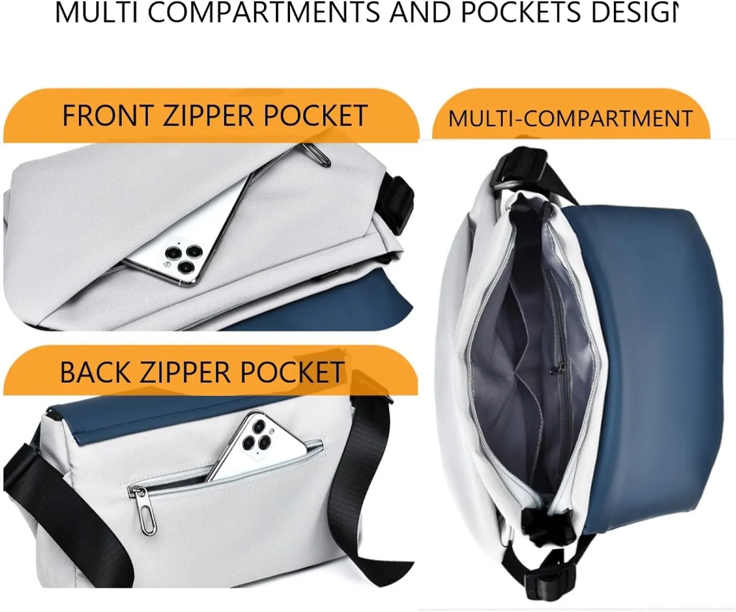 Trendy Montage Crossbody Bags for wen women, Upgrade Buckle Hiking Daypack, Waterproof Sling Chest Bag Backpack