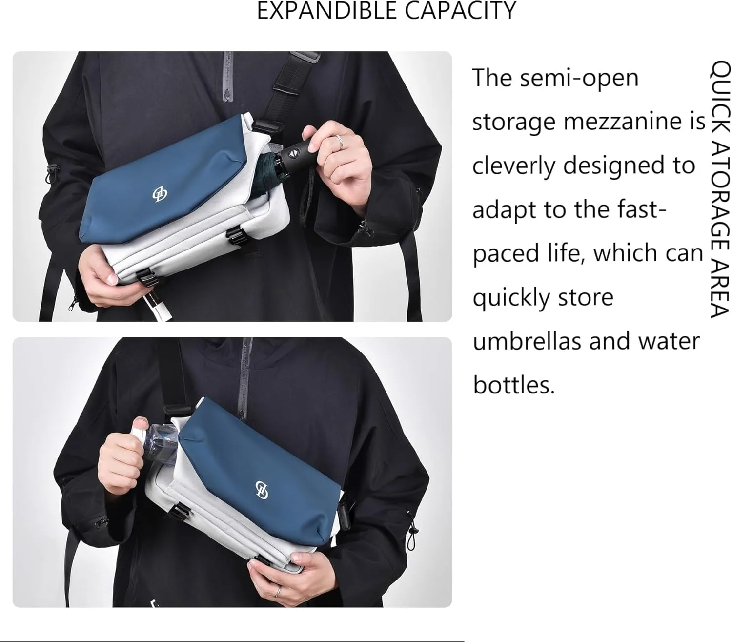 Trendy Montage Crossbody Bags for wen women, Upgrade Buckle Hiking Daypack, Waterproof Sling Chest Bag Backpack