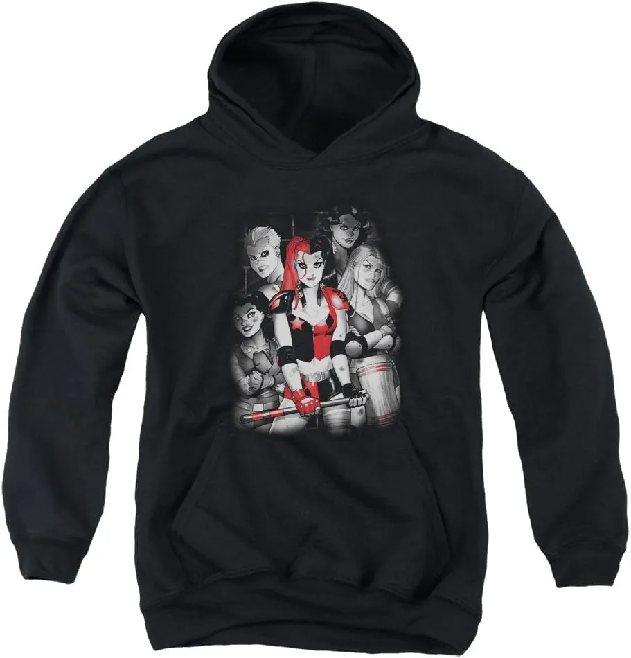 Trevco Batman Bad Gals Bw Unisex Youth Pull-Over Hoodie