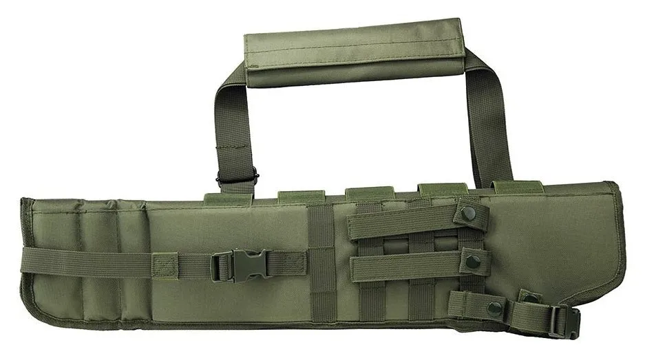 TRINITY Tactical Scabbard 25 inches long Green for Kel-tec KSG 12 gauge Pump Action Hunting Tactical Molle Soft Padded case ATV Horse Motorcycle Holder Adapter.