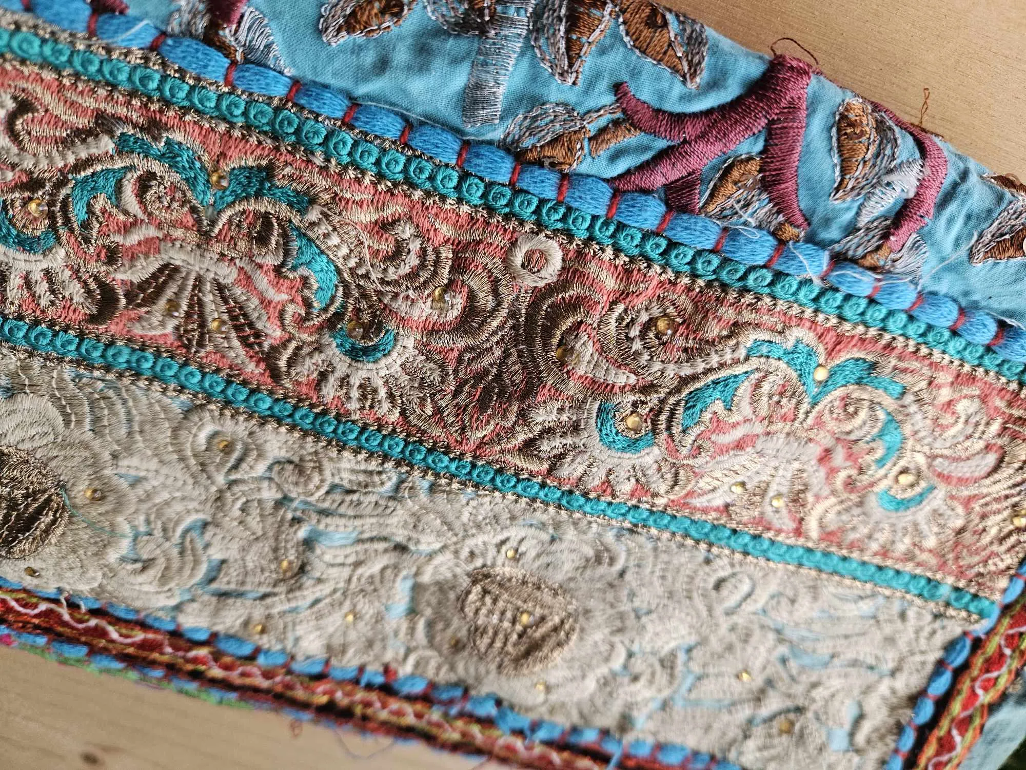 Turquoise Bandhani Patchwork bag