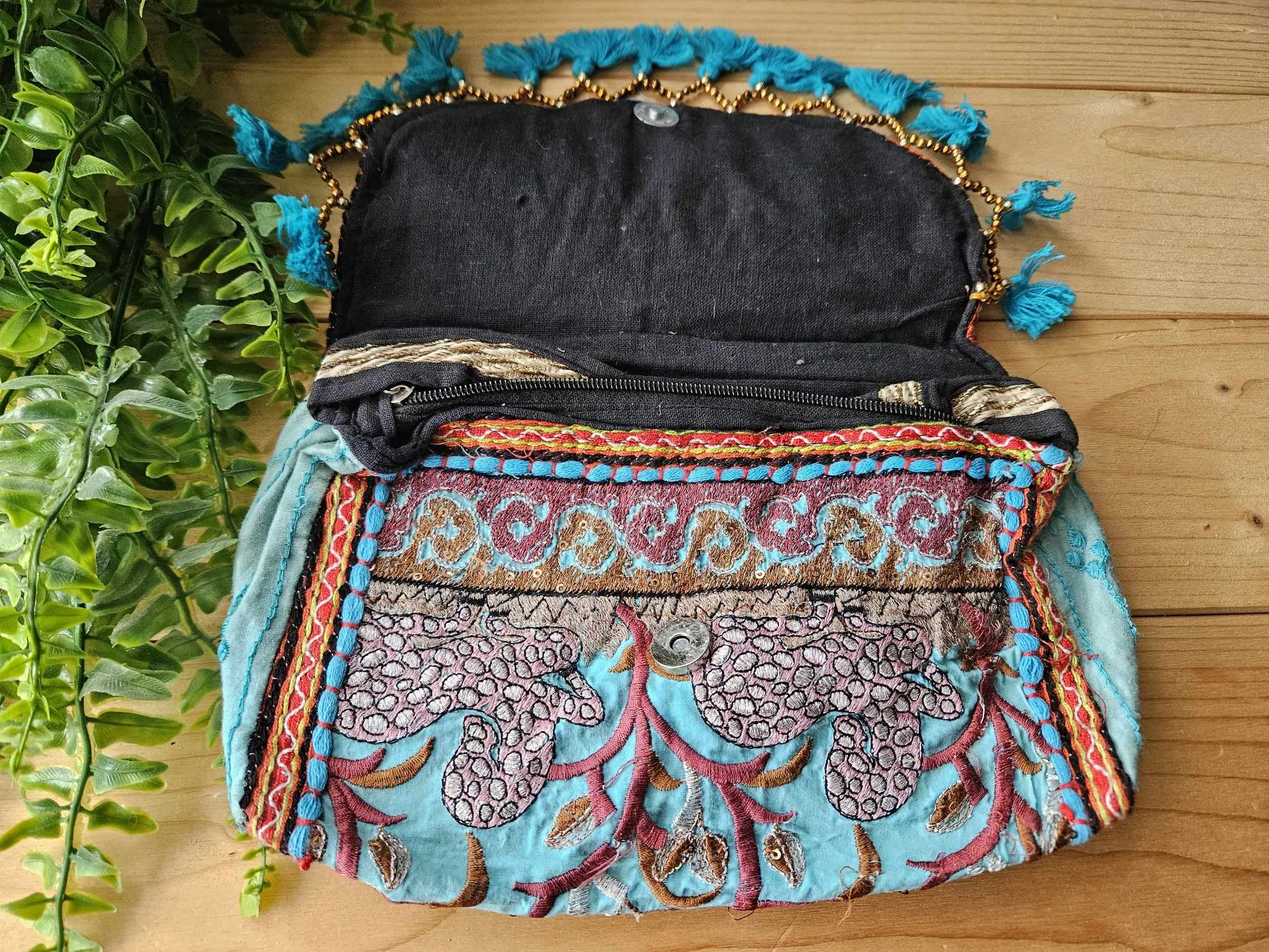 Turquoise Bandhani Patchwork bag