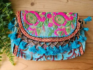 Turquoise Bandhani Patchwork bag