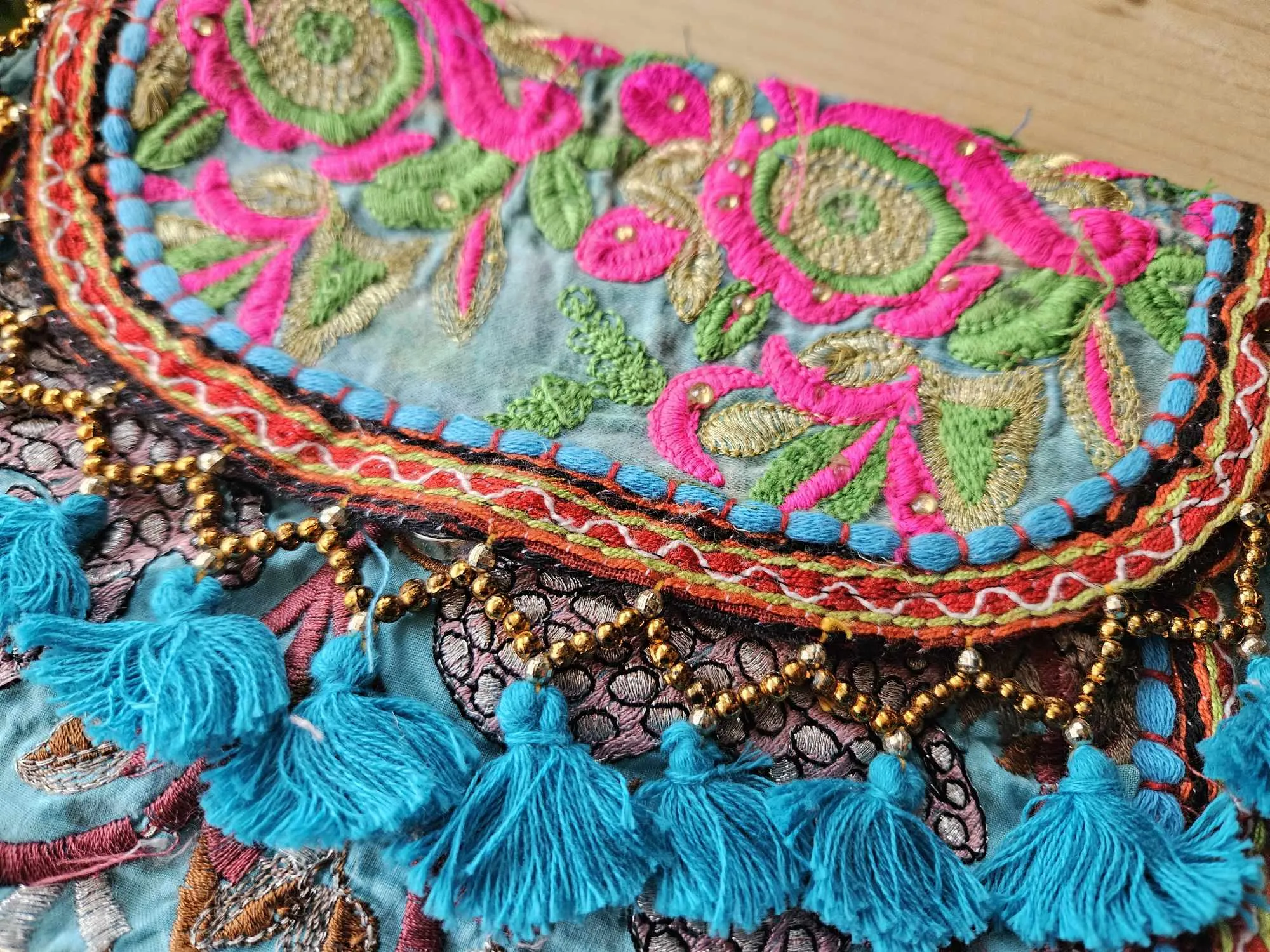 Turquoise Bandhani Patchwork bag