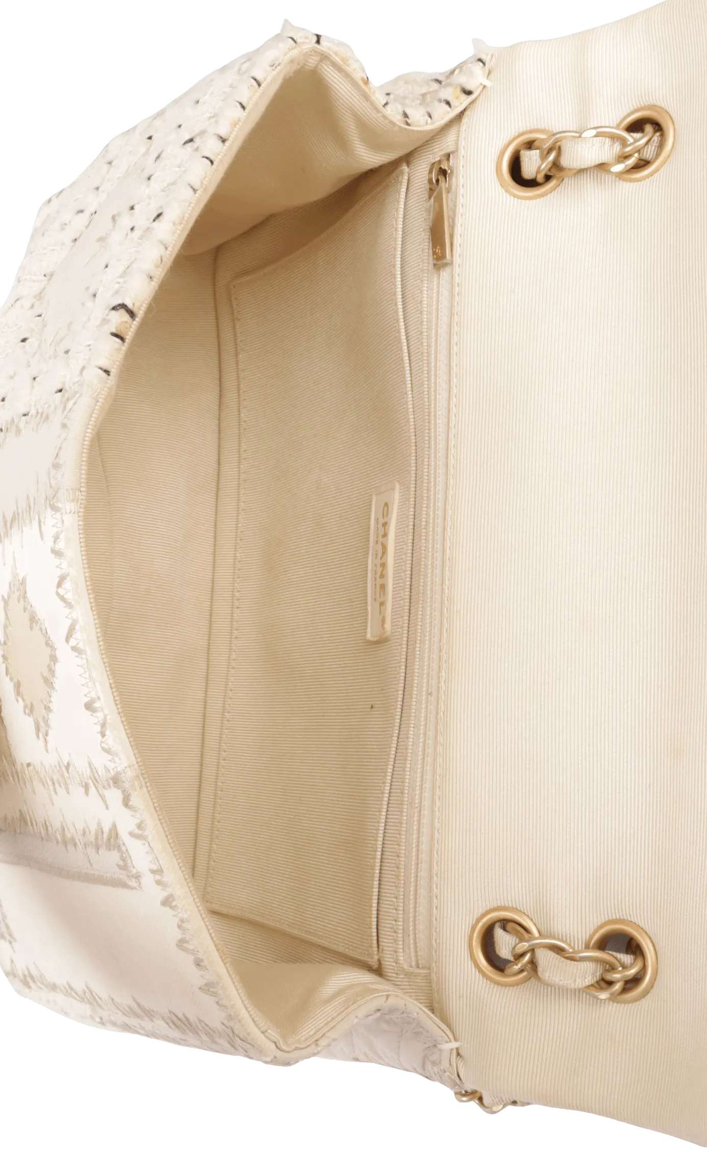 TWEED PATCHWORK FLAP BAG