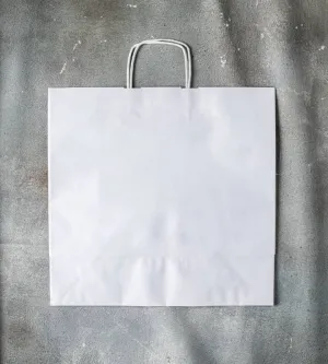 Twisted Handle Kraft Paper Bag - White 400x180x390mm