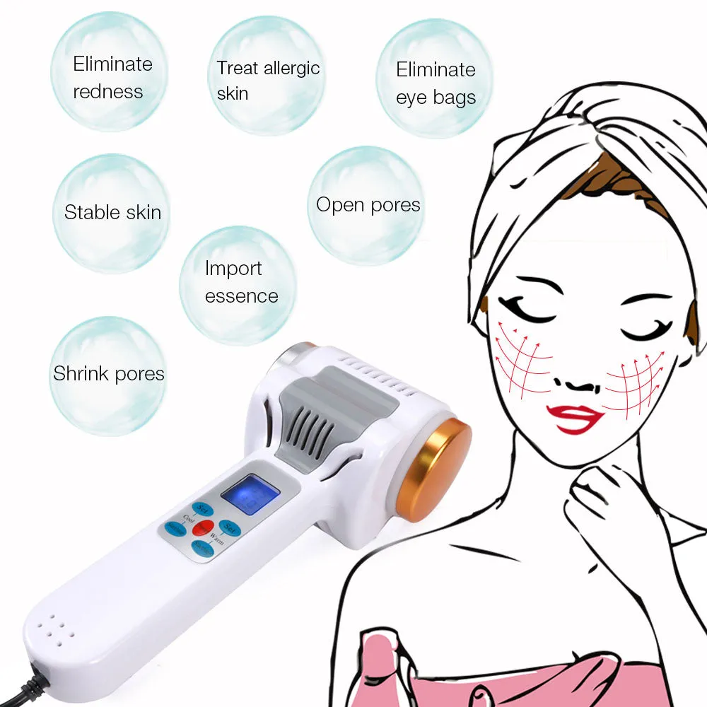 Ultrasonic Cryotherapy Hot Cold Hammers Lymphatic Ultrasound Body Face Massager