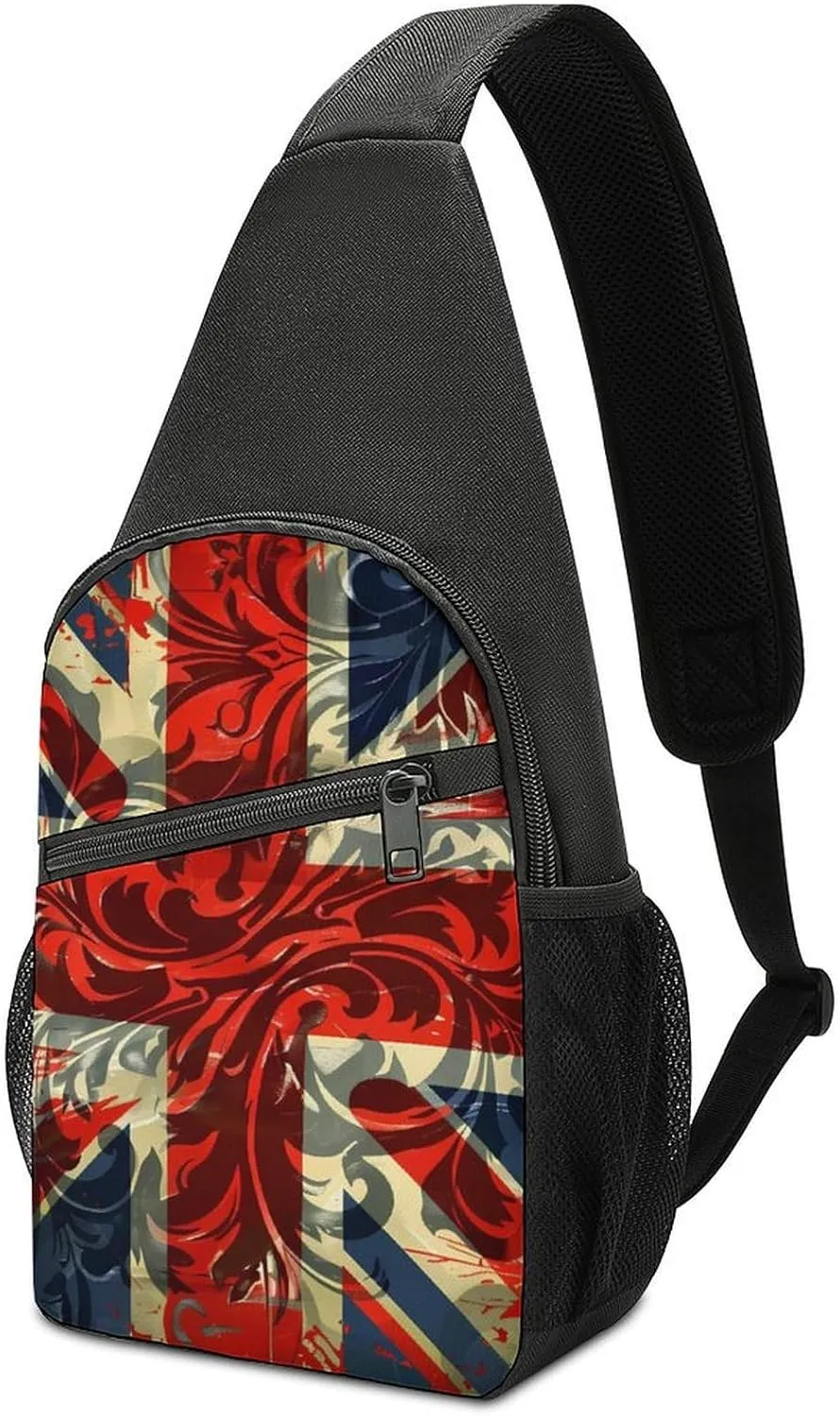 Union Jack UK British Flag Crossbody Bags for Women Men Sling Bag Bakpack Shoulder Bag Travel Hiking Daypack