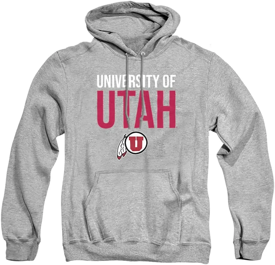 University of Utah Official Stacked Unisex Adult Pull-Over Hoodie