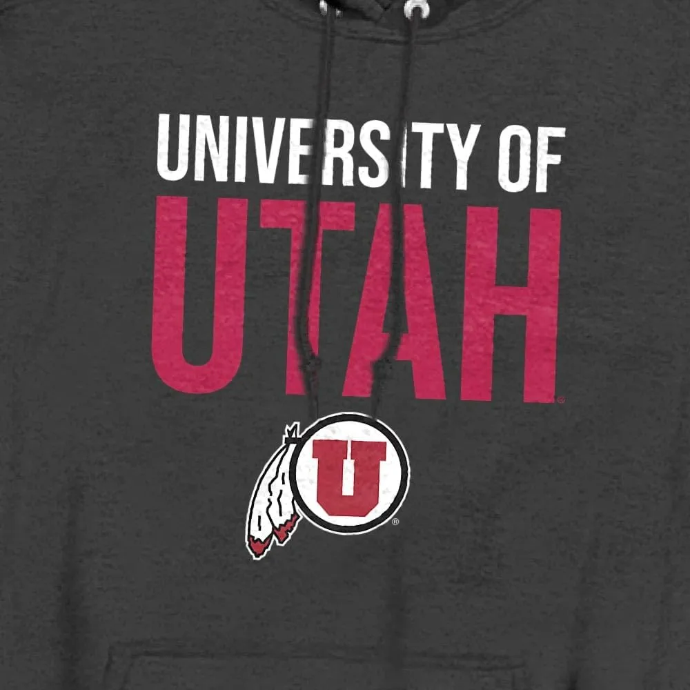 University of Utah Official Stacked Unisex Adult Pull-Over Hoodie