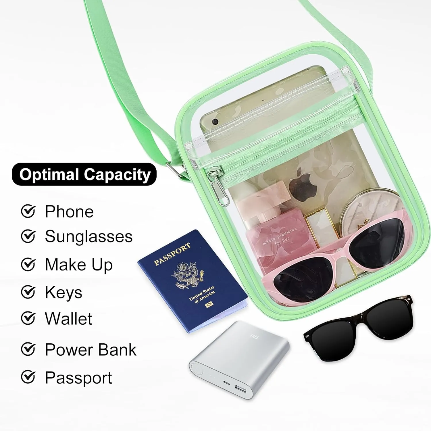 USPECLARE Clear Purse Bag for Stadium Events Clear Messenger Bag for Men and Women