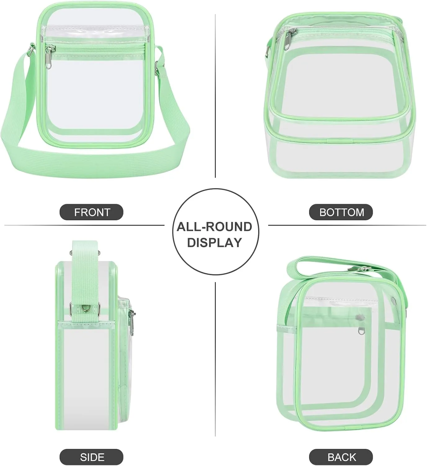 USPECLARE Clear Purse Bag for Stadium Events Clear Messenger Bag for Men and Women