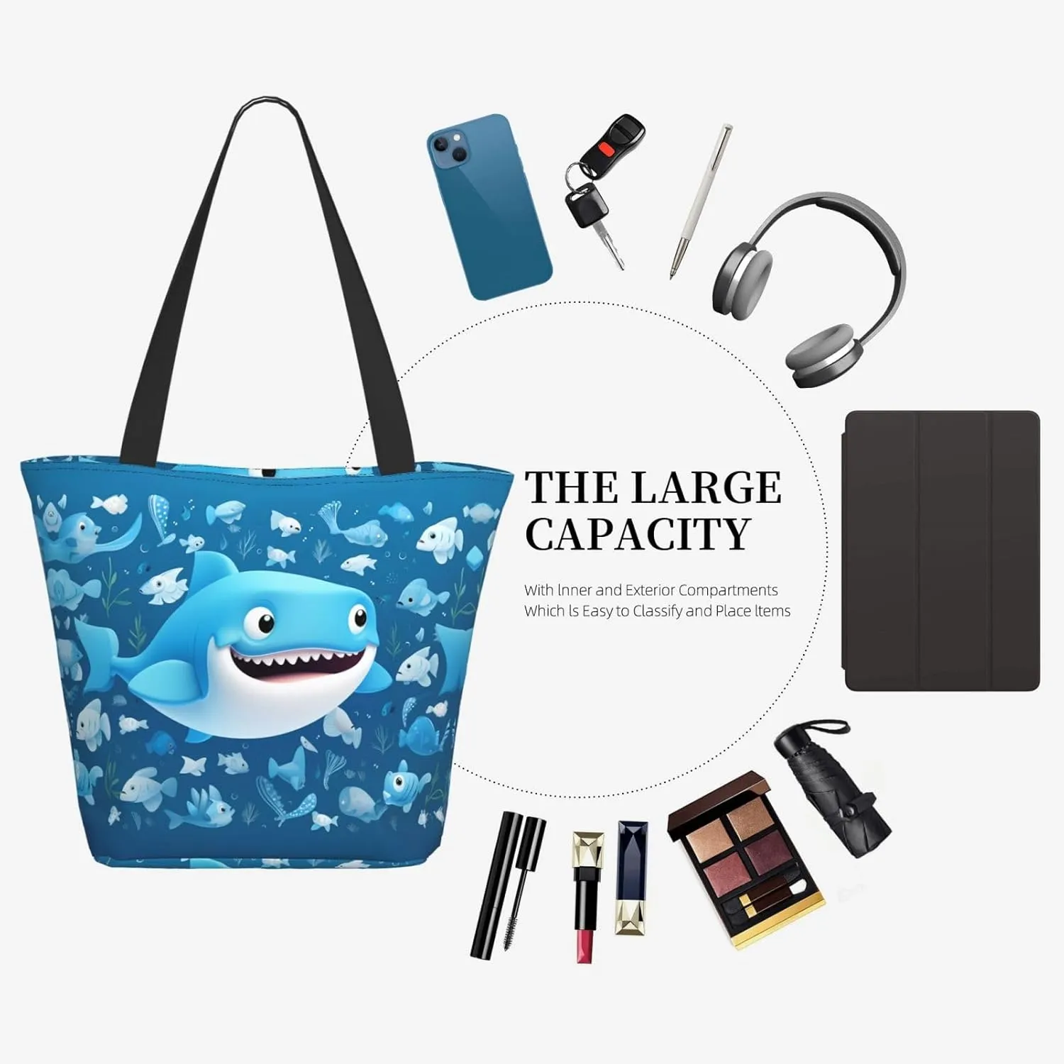 Vegetables Printed Fashionable Large Handbag And Shoulder Bag, Suitable For Various Daily Use