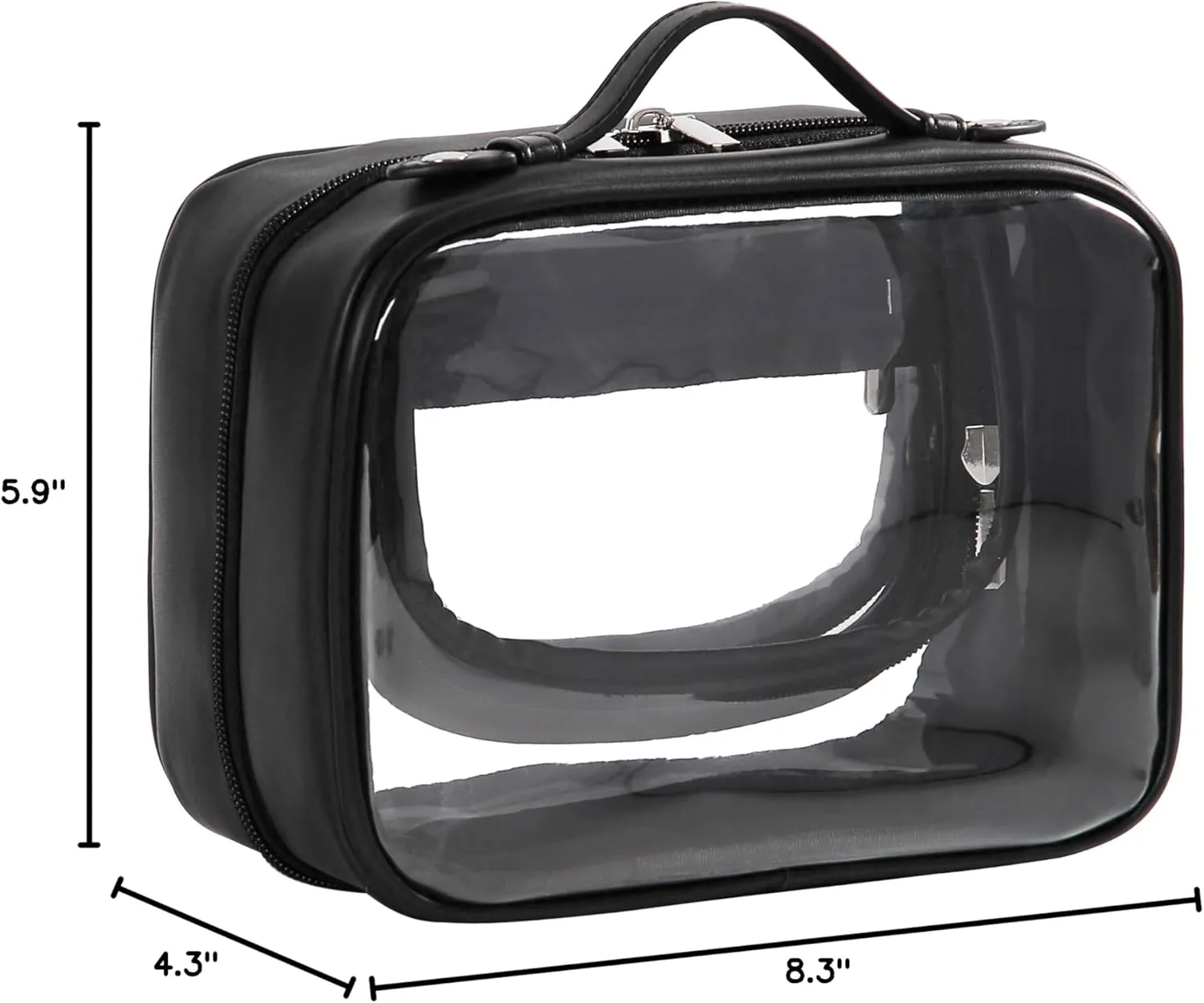 Veki Transparent Makeup Bag Travel Cosmetic Bags Case Waterproof Toiletries Bag Large Capacity Open Storage Bags Organizer With Zipper, Portable Make Up Organizer for Women and Girls
