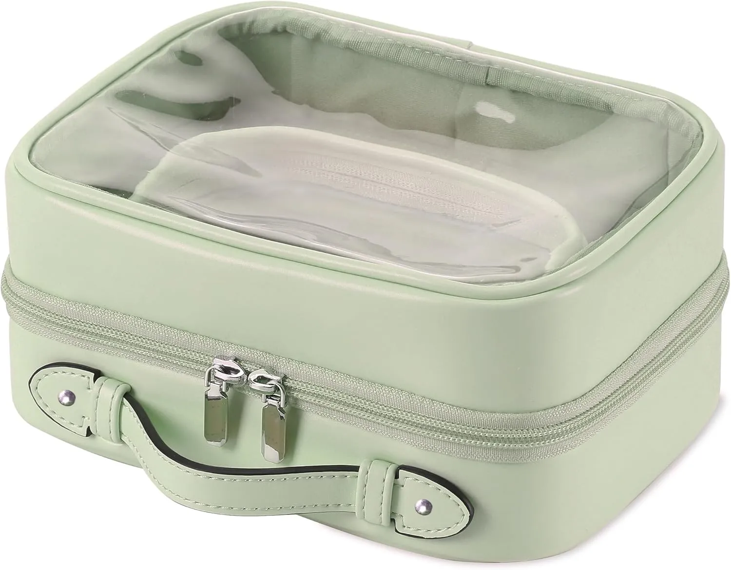 Veki Transparent Makeup Bag Travel Cosmetic Bags Case Waterproof Toiletries Bag Large Capacity Open Storage Bags Organizer With Zipper, Portable Make Up Organizer for Women and Girls