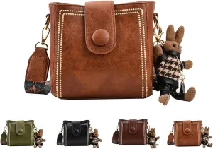 Vintage Retro Small Water Bucket Bag, Vintage Fashion Bag With Adjustable Wider Shoulder Strap (Brown)