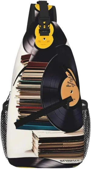 Vinyl Records And Tapes Sling Bag For Women Men Travel Hiking Backpack Crossbody Shoulder Chest Bags Casual Daypack