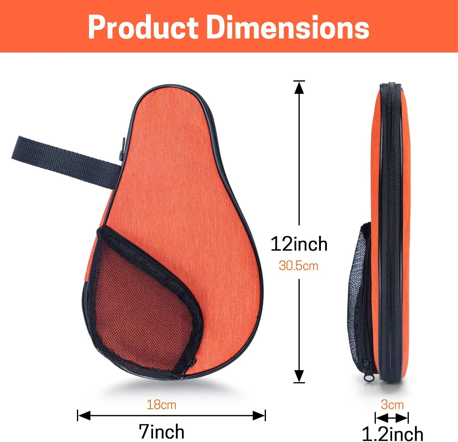 VISEMAN Table Tennis Racket Cover, Ping Pong Paddle Case, Portable Waterproof Table Tennis Bat Bag to Hold 2 Paddles 5 Balls