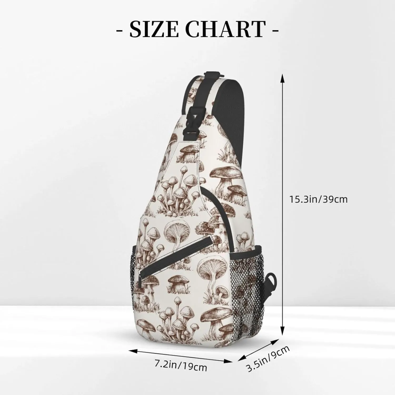 VOOHDDY Vintage Mushroom Sling Bag For Women Men Travel Hiking Backpack Crossbody Shoulder Chest Bags Casual Daypack Sport