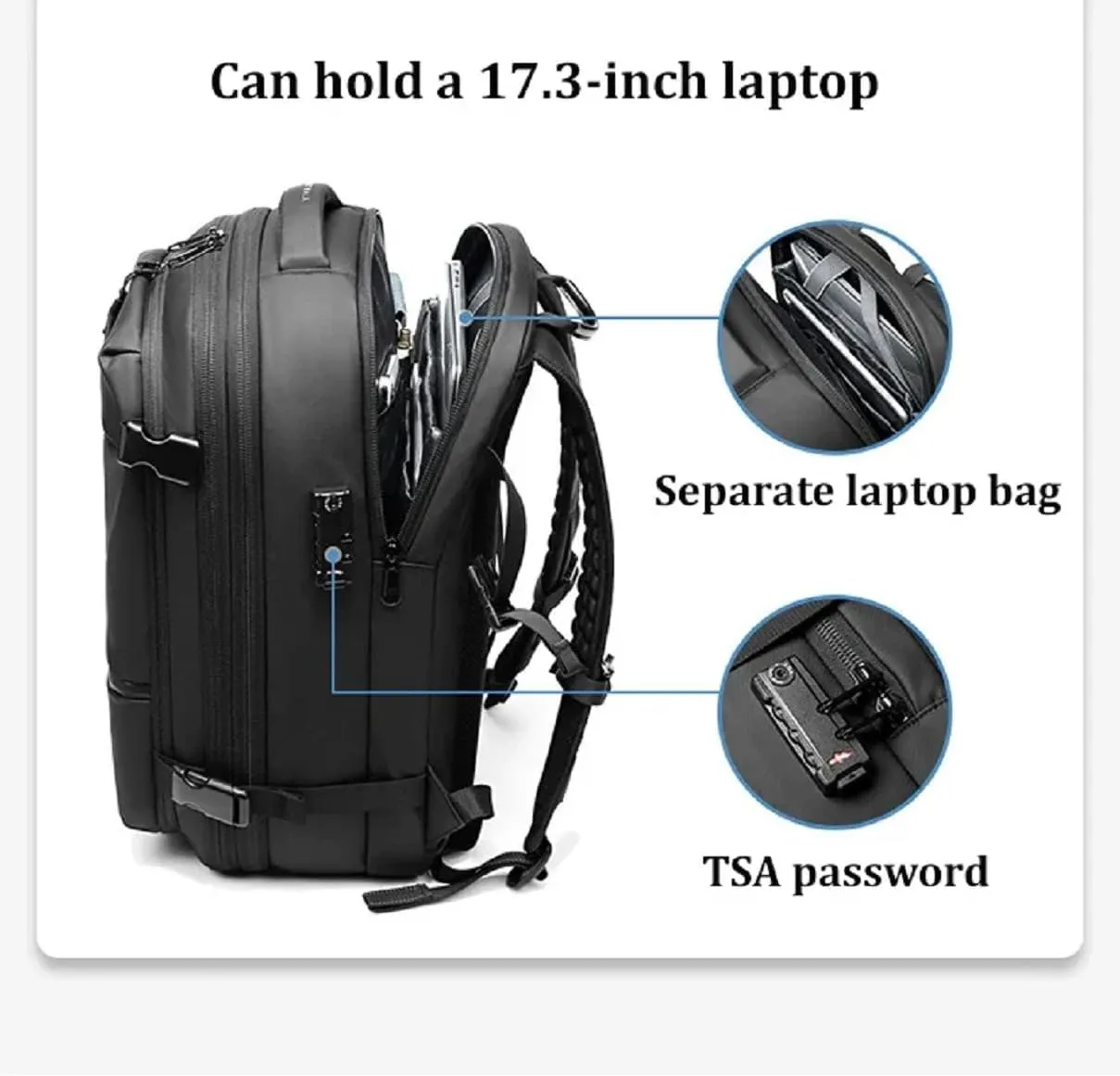 Voyagevac Backpack, Vacpack Backpack with Vacuum, 60L Expandable, Vacuum Compression Waterproof Travel Adventure Commuting (Blue with Vacuum Tool)