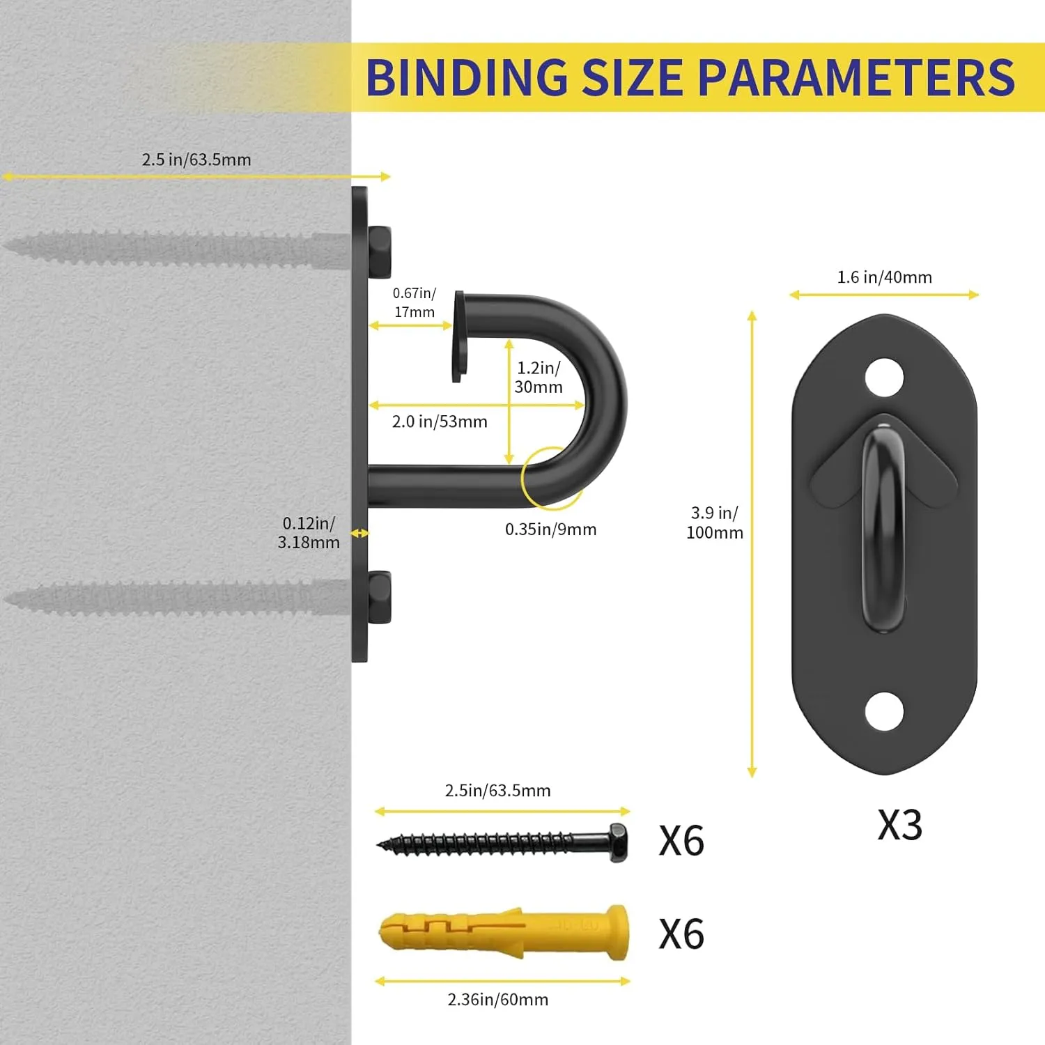 Wall Mount Workout Anchors for Resistance Band