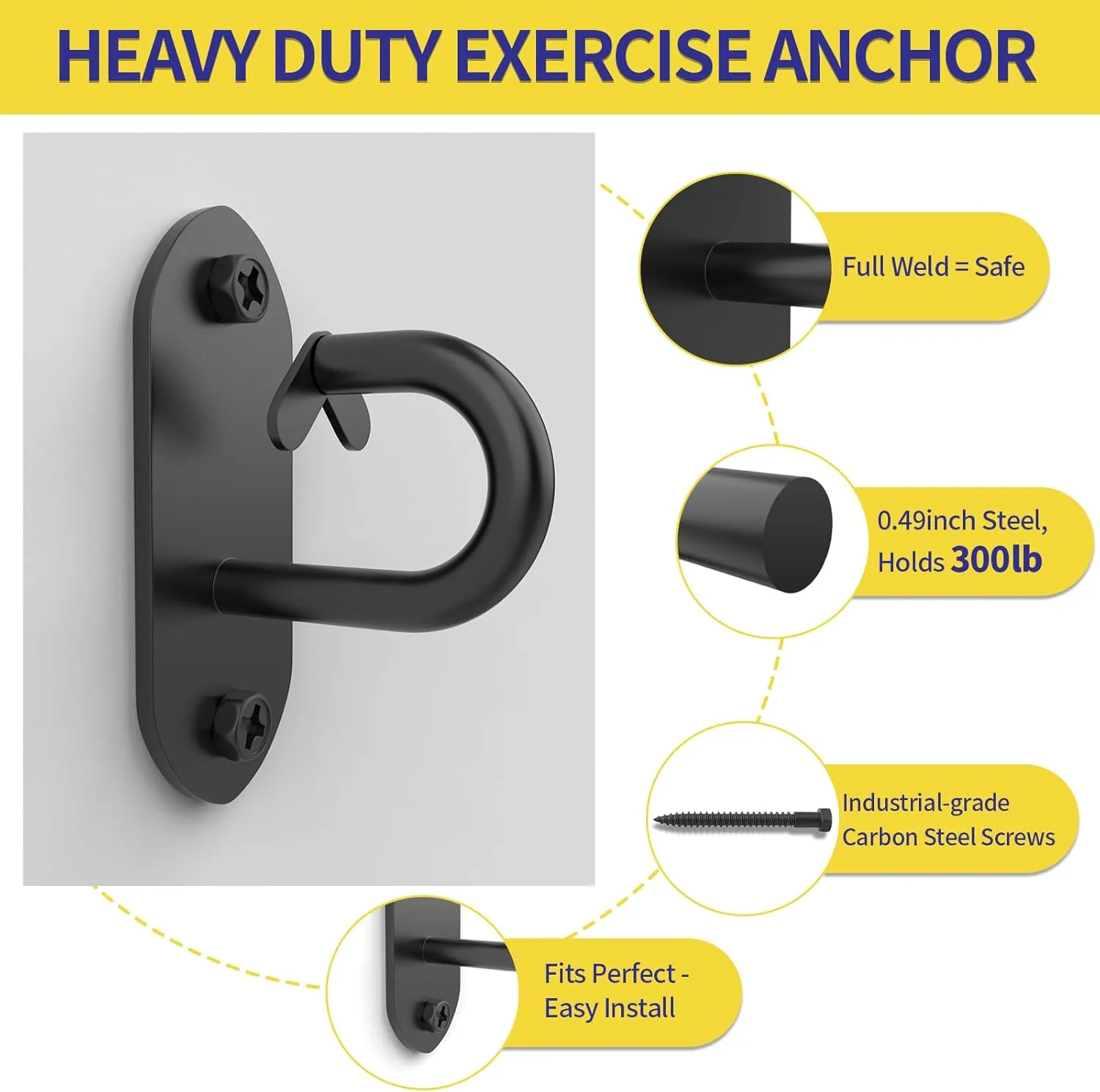 Wall Mount Workout Anchors for Resistance Band