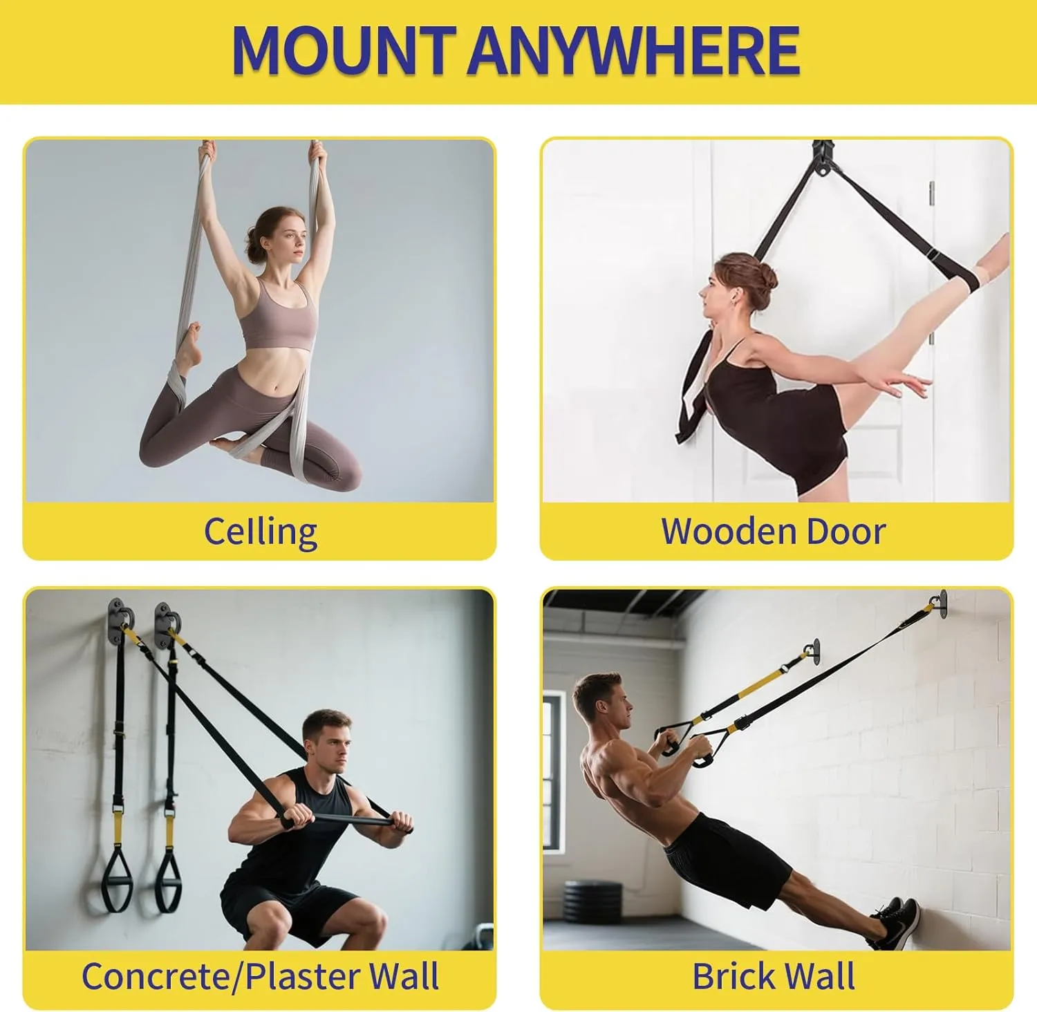 Wall Mount Workout Anchors for Resistance Band