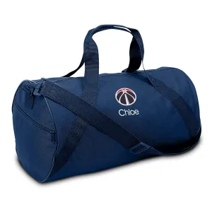Washington Wizards Personalized Duffel Bags for Kids - Official NBA Logo Embroidery, Removable Shoulder Strap, Polyester, 19” x 14” (Navy)