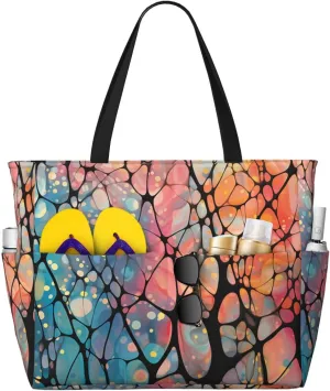 Waterproof Beach Bag for Women Sandproof Beach Tote Bags Large Capacity Swim Pool Bag Foldable Travel Duffel Bags