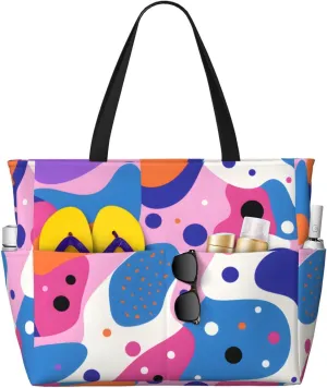 Waterproof Beach Bag for Women Sandproof Beach Tote Bags Large Capacity Swim Pool Bag Foldable Travel Duffel Bags