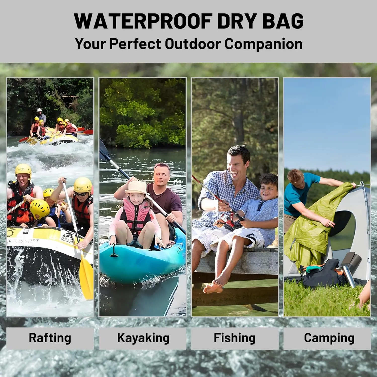 Waterproof Dry Bag,Roll Top Rose Red Eucalyptus Waterproof Backpack 5L/10L/20L Floating and Lightweight Bags for Kayaking, Boating, Fishing, Swimming and Camping