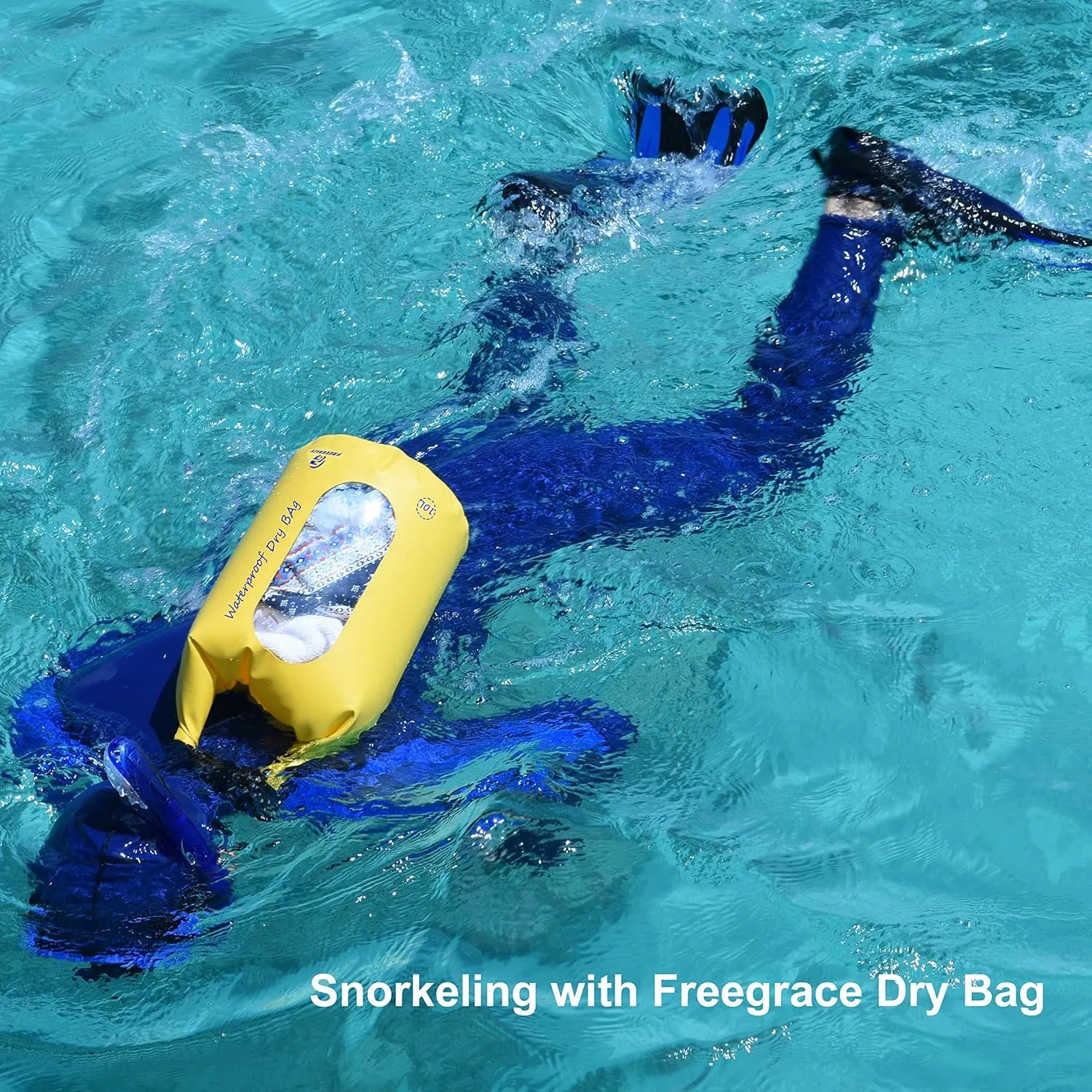 Waterproof Dry Bags Set of 3 Dry Bag with 2 Zip Lock Seals & Detachable Shoulder Strap, Waist Pouch & Phone Case - Can Be Submerged Into Water (Navy Blue, 20L)
