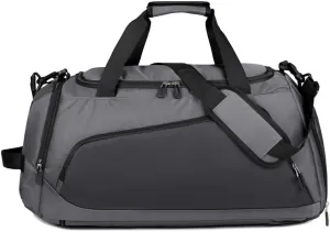 Waterproof Gym Bags for Men Women Lightweight Travel Duffle Bag Weekender Overnight Sports Workout BackBag with Shoe Compartment （Grey）