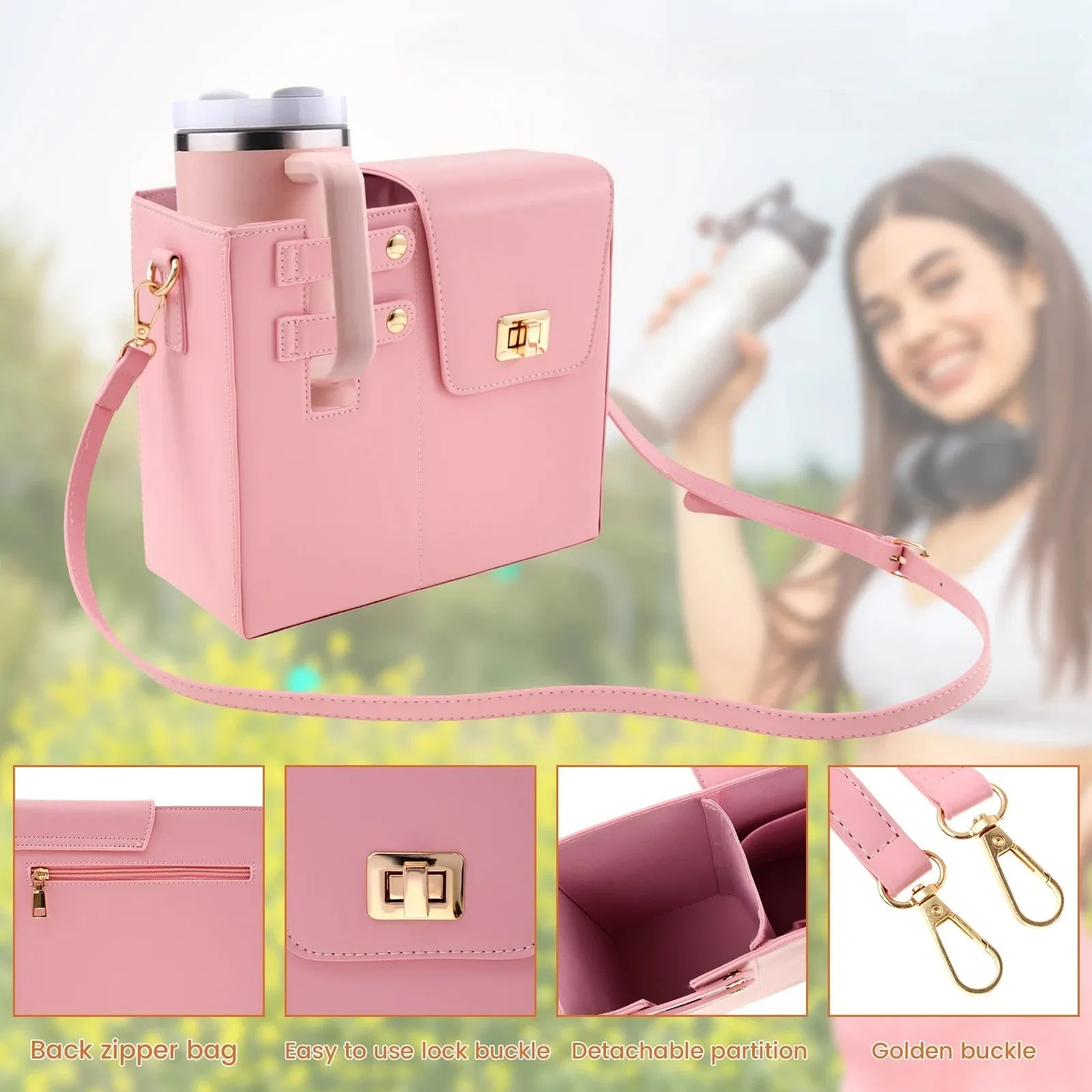 Waterproof Leather Tumbler Bag – Sleek, Adjustable & Built for Outdoor Adventures