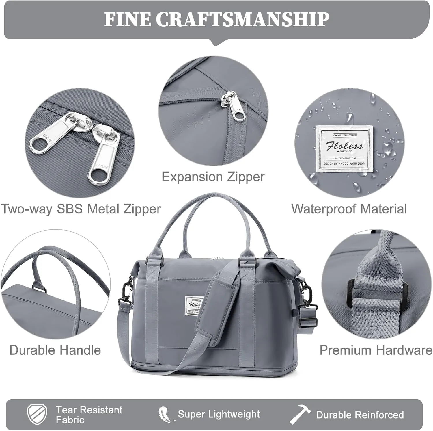 Weekender Bags for Women,Personal Item Travel Bag,Overnight Travel Duffel Bag with Expandable Shoes Compartment & Wet Pocket