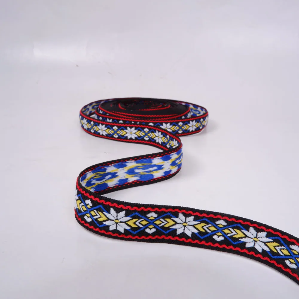 White Flower - Folk art trim - 20mm