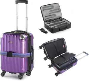 Wine Suitcase for 6 Bottles - Insulated Wine Bottle Holder for Travel and Airplane with Removable Wine Carrier Bag Inserts, Protects From up to 6 Feet (Purple)